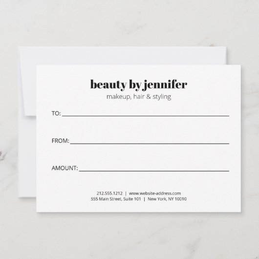 Minimalistisch Gezicht Beauty Logo Roze Cadeaubon (Achterkant)