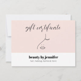 Minimalistisch Gezicht Beauty Logo Roze Cadeaubon