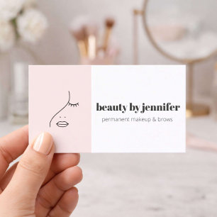 Minimalistisch gezicht logo permanente make-up art visitekaartje