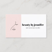 Minimalistisch Gezicht Logo Wimpertechnicus Blush Visitekaartje (Voorkant)