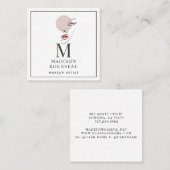 Minimalistisch gezichtsveld Logo monogrammed Makeu Vierkante Visitekaartje (Voorkant / Achterkant)