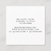 Minimalistisch gezichtsveld Logo monogrammen Makeu Vierkante Visitekaartje (Achterkant)