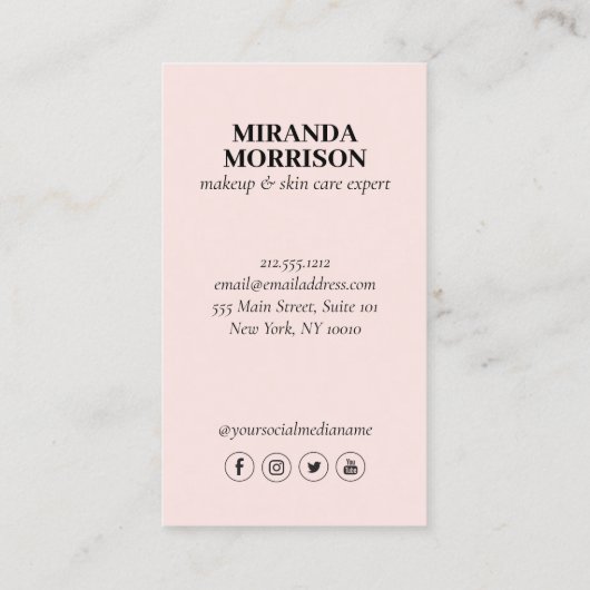 Minimalistisch gezichtsvermogen Logo Cosmetoloog R Visitekaartje (Achterkant)