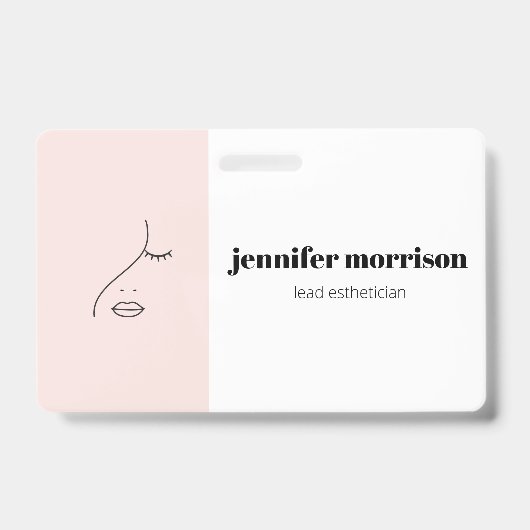 Minimalistisch gezichtsvermogen Logo Makeup Artist Badge (Voorzijde)