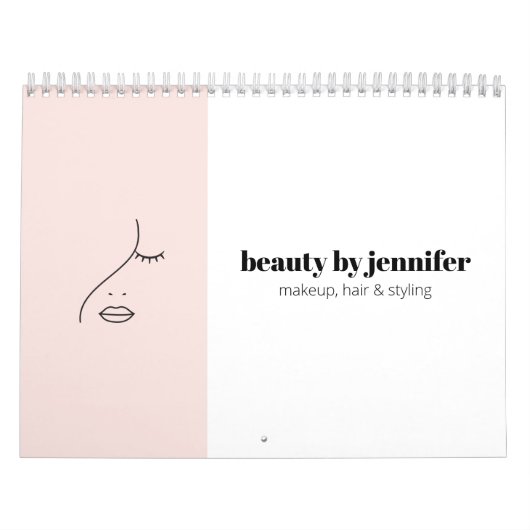 Minimalistisch gezichtsvermogen Logo Makeup Artist Kalender (Hoes)
