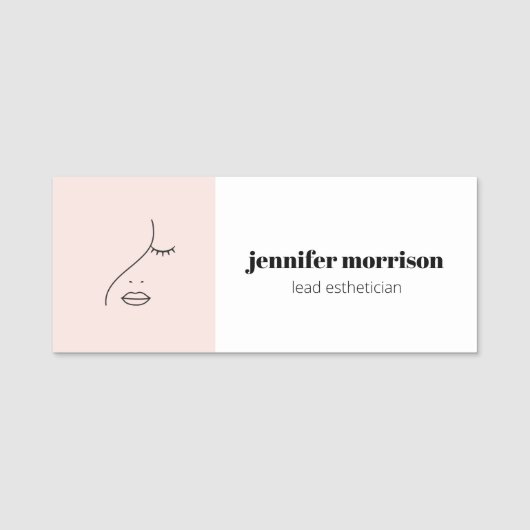 Minimalistisch gezichtsvermogen Logo Makeup Artist Naamplaatje (Voorkant)