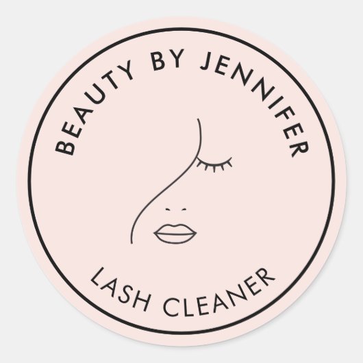 Minimalistisch gezichtsvermogen Logo Makeup Artist Ronde Sticker (Voorkant)