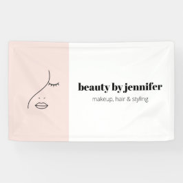 Minimalistisch gezichtsvermogen Logo Makeup Artist Spandoek