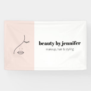 Minimalistisch gezichtsvermogen Logo Makeup Artist Spandoek