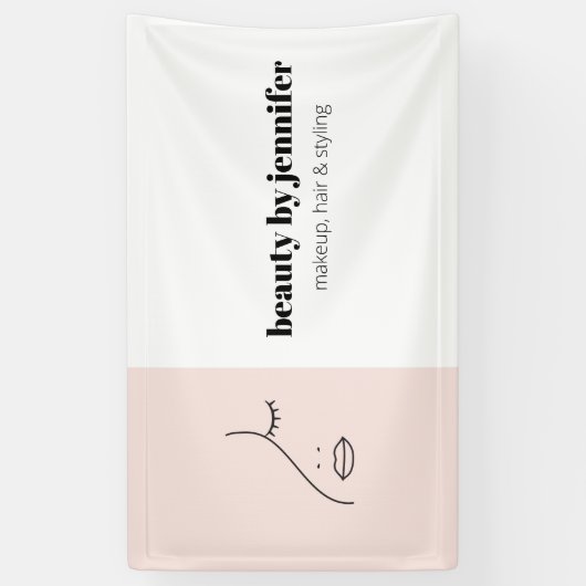 Minimalistisch gezichtsvermogen Logo Makeup Artist Spandoek (Verticaal)