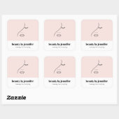 Minimalistisch gezichtsvermogen Logo Makeup Artist Vierkante Sticker (Vel)