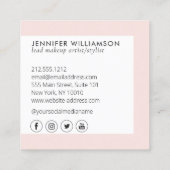 Minimalistisch gezichtsvermogen Logo Makeup Artist Vierkante Visitekaartje (Achterkant)