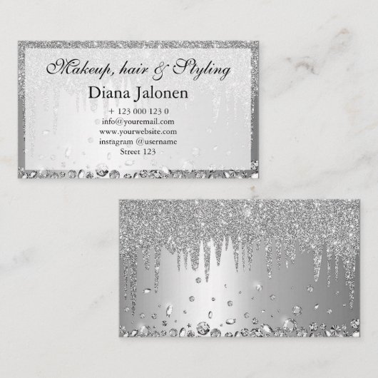 Minimalistisch gezichtsvermogen Logo Makeup Artist Visitekaartje (Voorkant / Achterkant)