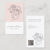 Minimalistisch gezichtsvermogen Logo Makeup Artist Visitekaartje (Voorkant / Achterkant)