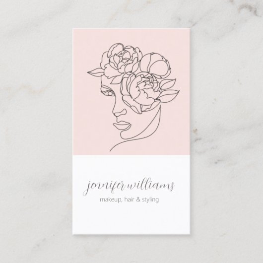 Minimalistisch gezichtsvermogen Logo Makeup Artist Visitekaartje (Voorkant)