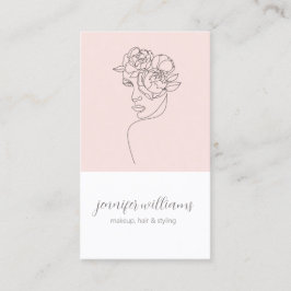 Minimalistisch gezichtsvermogen Logo Makeup Artist Visitekaartje
