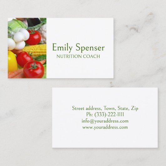 Minimalistisch gezond leven / diëtist Kaart Visitekaartje (Voorkant / Achterkant)