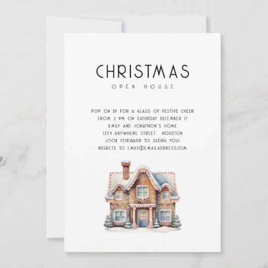 Minimalistisch Gingerbread House Kerstfeest Kaart (Voorkant)