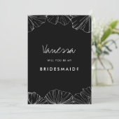Minimalistisch Ginkgo Biloba Bridesmaid-voorstel Kaart (Staand voorkant)