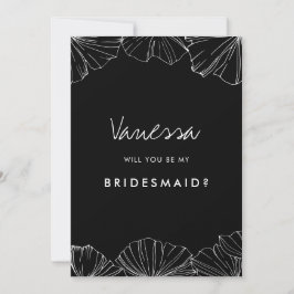 Minimalistisch Ginkgo Biloba Bridesmaid-voorstel Kaart