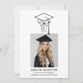 Minimalistisch Girly Pet en Foto Afstuderen Kaart (Voorkant)