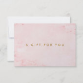 Minimalistisch Girly Pink Marble Gift-certificaat (Voorkant)