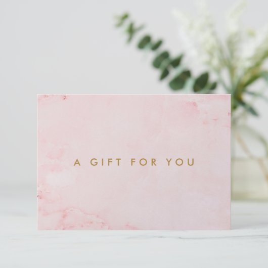Minimalistisch Girly Pink Marble Gift-certificaat (Staand voorkant)