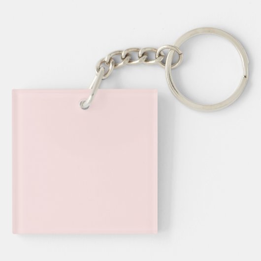 Minimalistisch Girly Roze Wit Monogram Sleutelhanger (Achterkant)