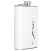 Minimalistisch Girly White Monogram Name Script Heupfles (Rechts)