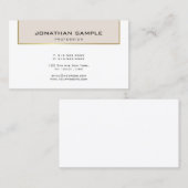 Minimalistisch Glamoureus Design Trendy Gold Plain Visitekaartje (Voorkant / Achterkant)