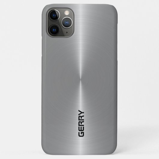 Minimalistisch glanzend metallisch zilvergrijs Case-Mate iPhone case (Achterkant)