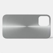 Minimalistisch glanzend metallisch zilvergrijs Case-Mate iPhone case (Achterkant (horizontaal))