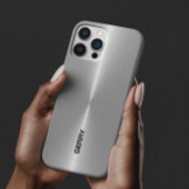 Minimalistisch glanzend metallisch zilvergrijs Case-Mate iPhone case