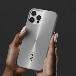 Minimalistisch glanzend metallisch zilvergrijs Case-Mate iPhone case