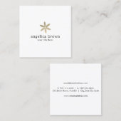 Minimalistisch Glitter Floral Visitekaartje (Voorkant / Achterkant)