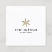 Minimalistisch Glitter Floral Visitekaartje (Voorkant)