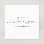 Minimalistisch Glitter Floral Visitekaartje (Achterkant)