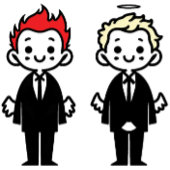 Minimalistisch Goed Omens Karakter Engel En Duivel T-shirt