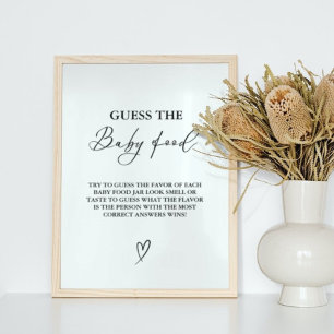 Minimalistisch gokken op het Baby Food Baby shower Poster