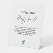 Minimalistisch gokken op het Baby Food Baby shower Reclamebord Met Voetstuk (Voorkant)