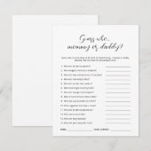 Minimalistisch gokken wie mam vader Baby shower sp Kaart (Voorkant / Achterkant)