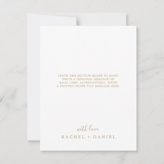 Minimalistisch Gold 3-fotocollage - Hartelijk dank Bedankkaart (Achterkant)