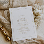 Minimalistisch Gold 50th Wedding Jubileum Kaart<br><div class="desc">Deze minimalistische uitnodiging ter gelegenheid van het 50ste trouwfeest is perfect voor een eenvoudige verjaardagsfeest. Het moderne romantische ontwerp kenmerkt klassieke gouden en witte typografie in combinatie met een roestachtige, maar elegante kalligrafie met , met de hand geschreven stijl. in elke kleur. Houd het ontwerp eenvoudig en elegant, zoals het...</div>