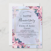 Minimalistisch Gold 50th Wedding Jubileum Kaart (Voorkant)
