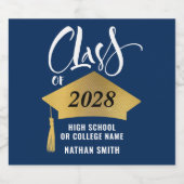 Minimalistisch Gold Afstudeerder Pet Stijlvol Afst Bier Etiket (Enkel label)