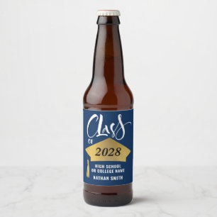 Minimalistisch Gold Afstudeerder Pet Stijlvol Afst Bier Etiket