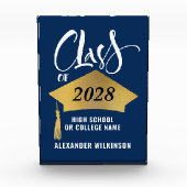 Minimalistisch Gold Afstudeerder Pet Stijlvol Afst Fotoblokken (Voorkant)