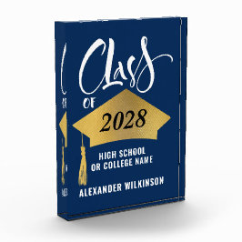 Minimalistisch Gold Afstudeerder Pet Stijlvol Afst Fotoblokken