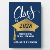 Minimalistisch Gold Afstudeerder Pet Stijlvol Afst Fotoplaat (voorkant)