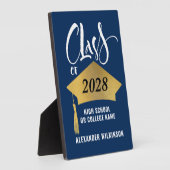 Minimalistisch Gold Afstudeerder Pet Stijlvol Afst Fotoplaat (Zijkant)